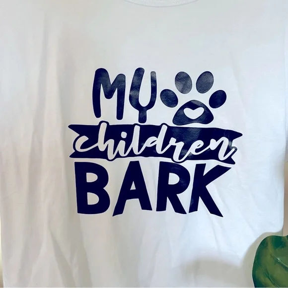 🌸3 for $30  🐶My Children Bark  T-SHIRT🐶Size L dog lovers women Summer Top - Picture 8 of 8
